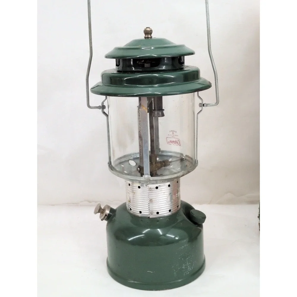 Green COLEMAN 220F 1 - 1971 Double Mantle 220F195 Lantern W/ Box Good Shape Camp